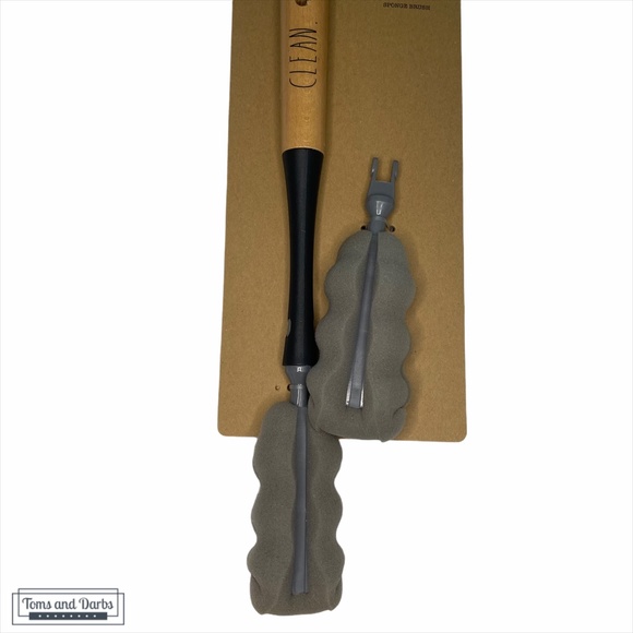 Rae Dunn CLEAN Sponge Brush with Wooden Handle - Picture 2 of 3